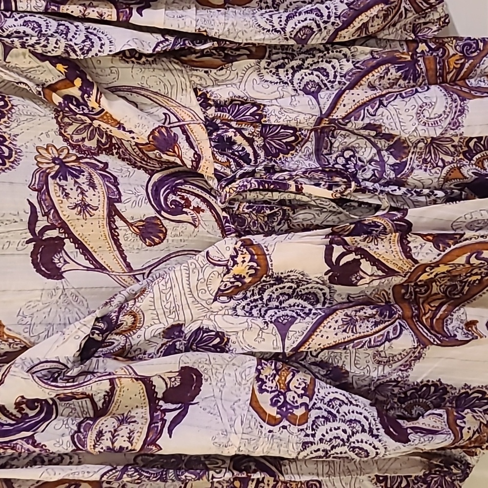 Free People White Dress with Purple Paisley and Rust Tassels - Picture 6 of 8